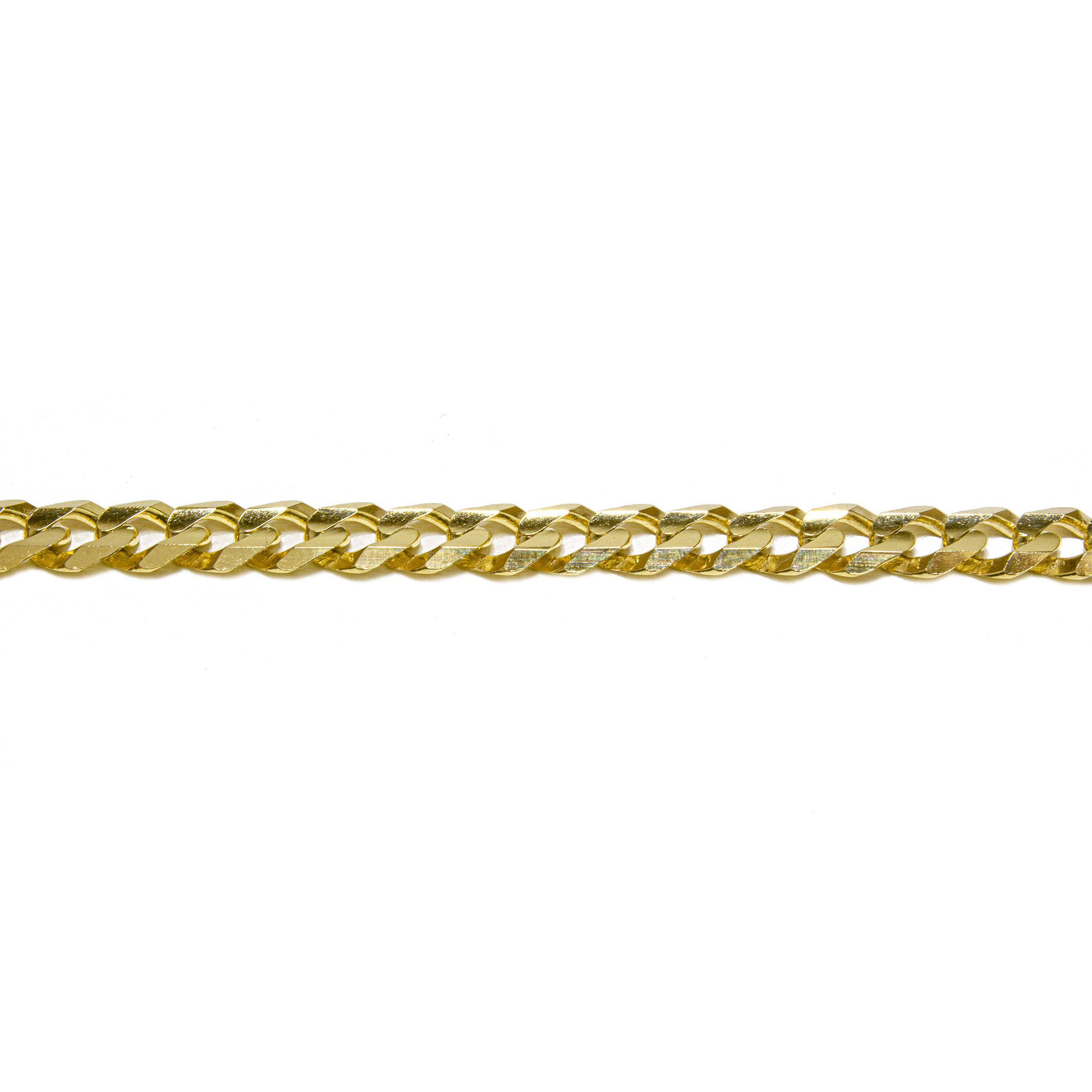 Cadena Tejido Barbado/cubano Oro 14 Kilates 60 Centímetros.