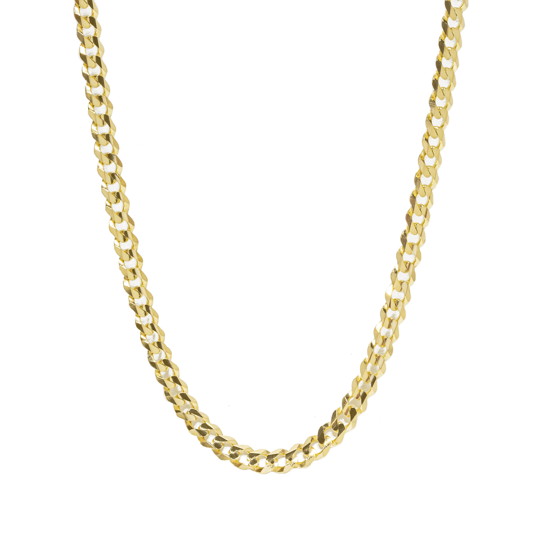 Cadena Tejido Barbado/cubano Oro 14 Kilates 60 Centímetros.