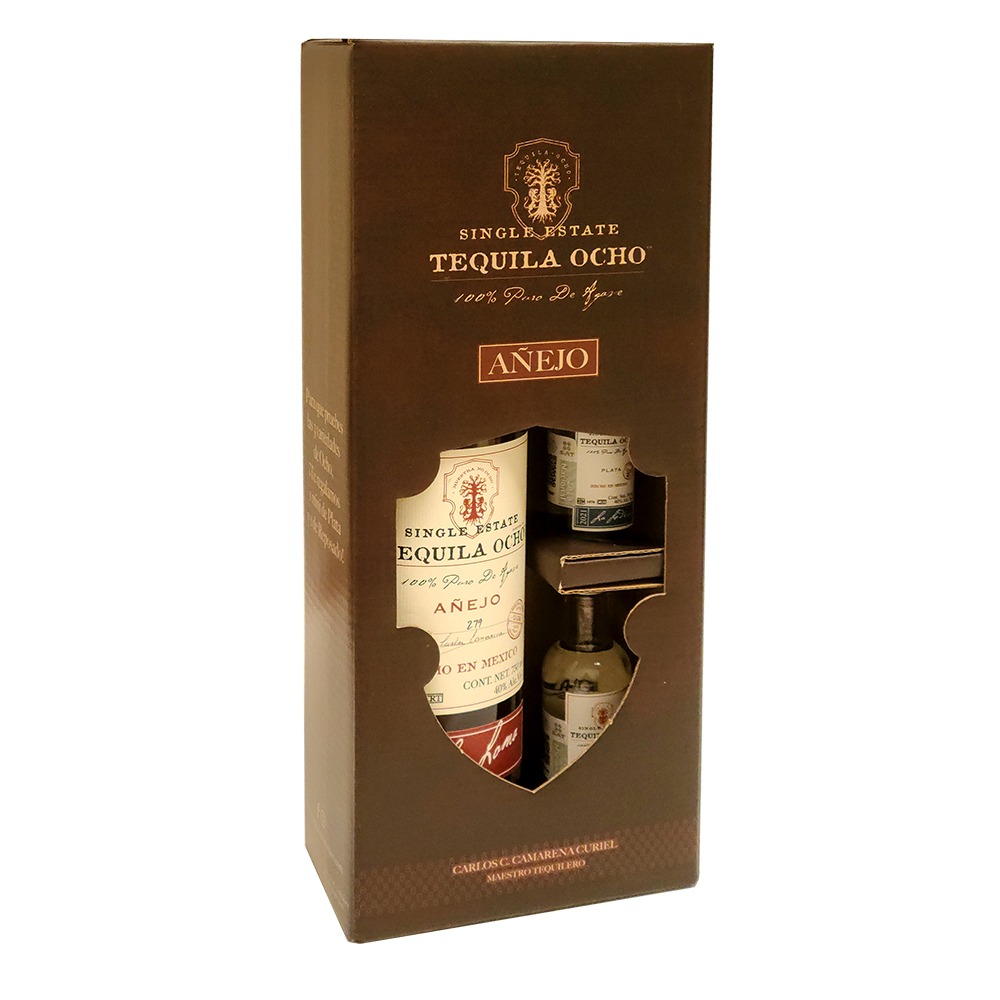 Gift Pack Tequila Ocho Añejo 750 Ml