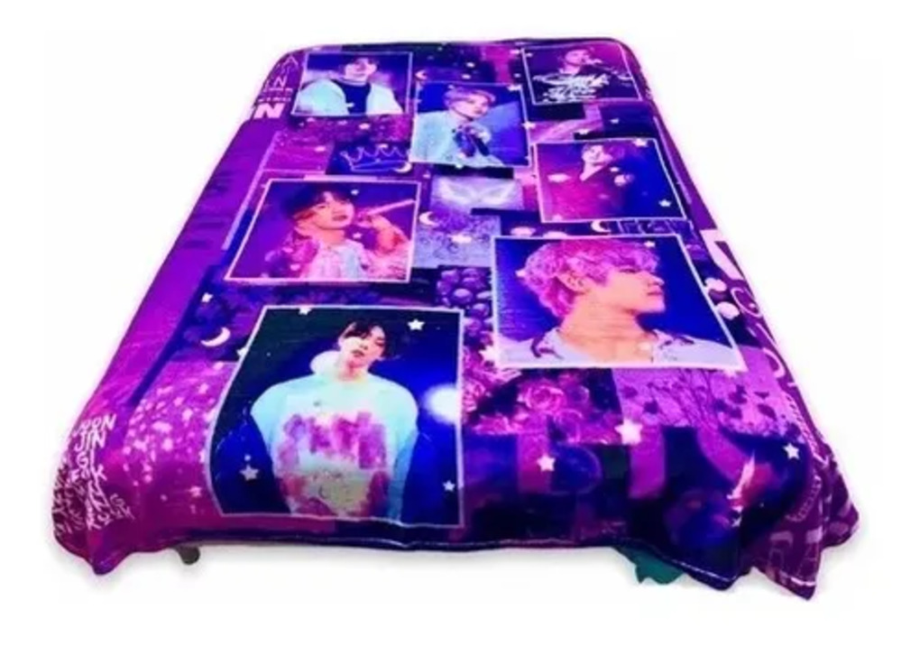 Título Frazada Cobertor Matrimonial Modelo Bts Kpop Morada