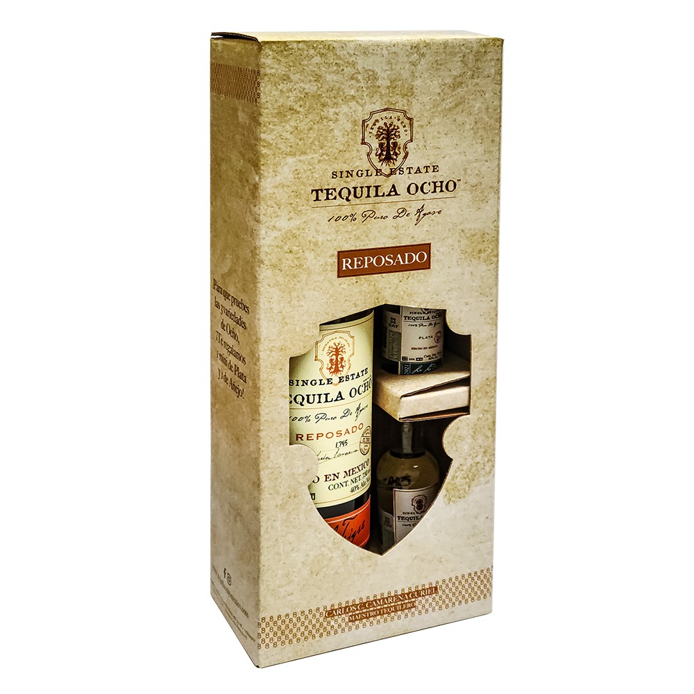 Gift Pack Tequila Ocho Reposado 750 ml
