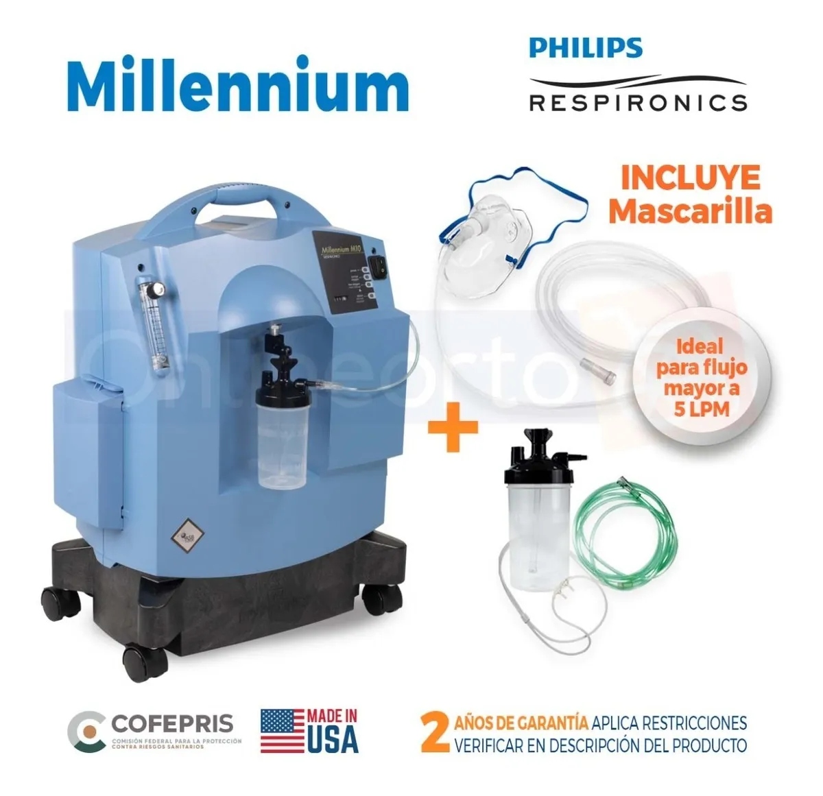 Concentrador De Oxígeno 10 Litros Milenium Philips