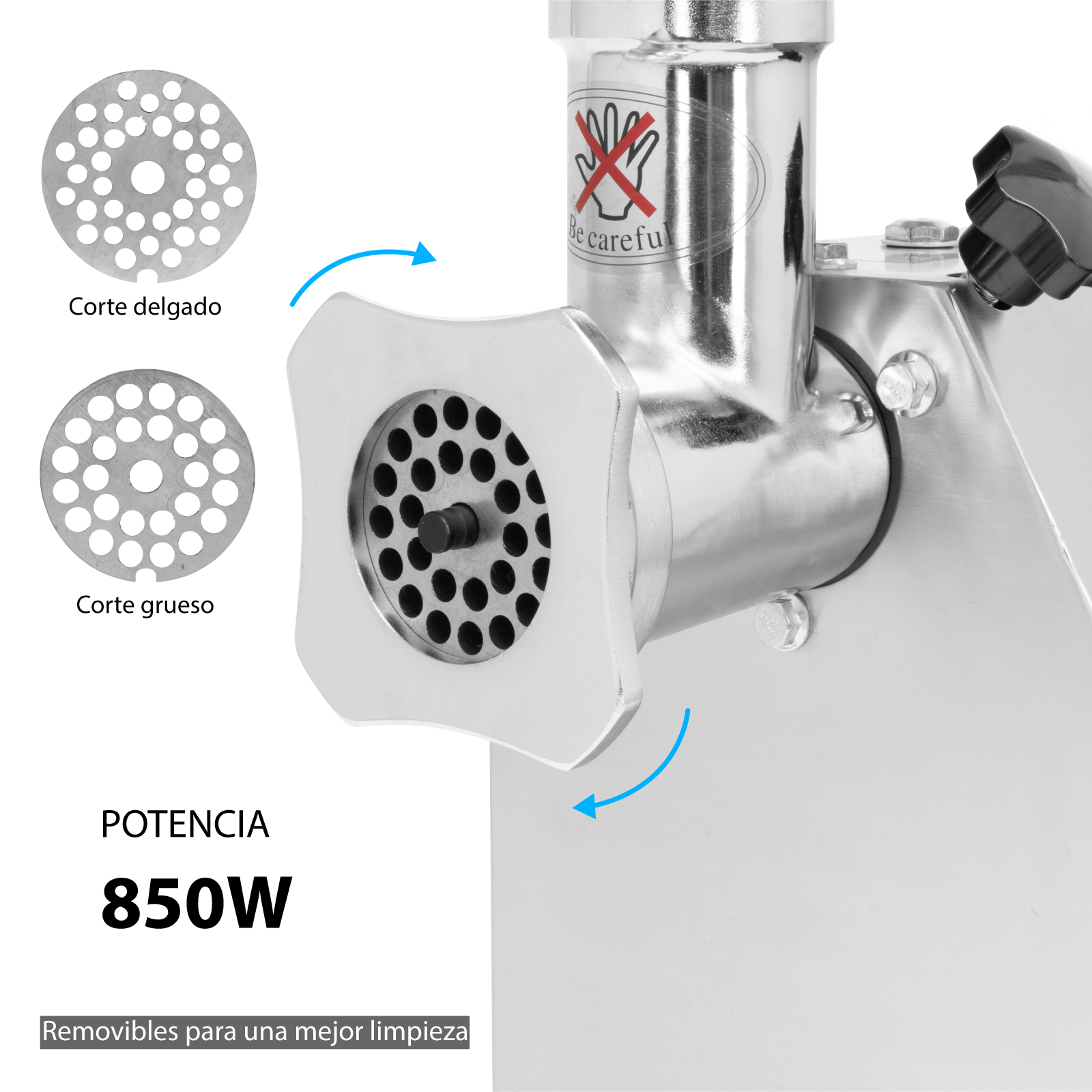 Molino para Carne Eléctrico 1 Hp Picadora de Carne Comercial