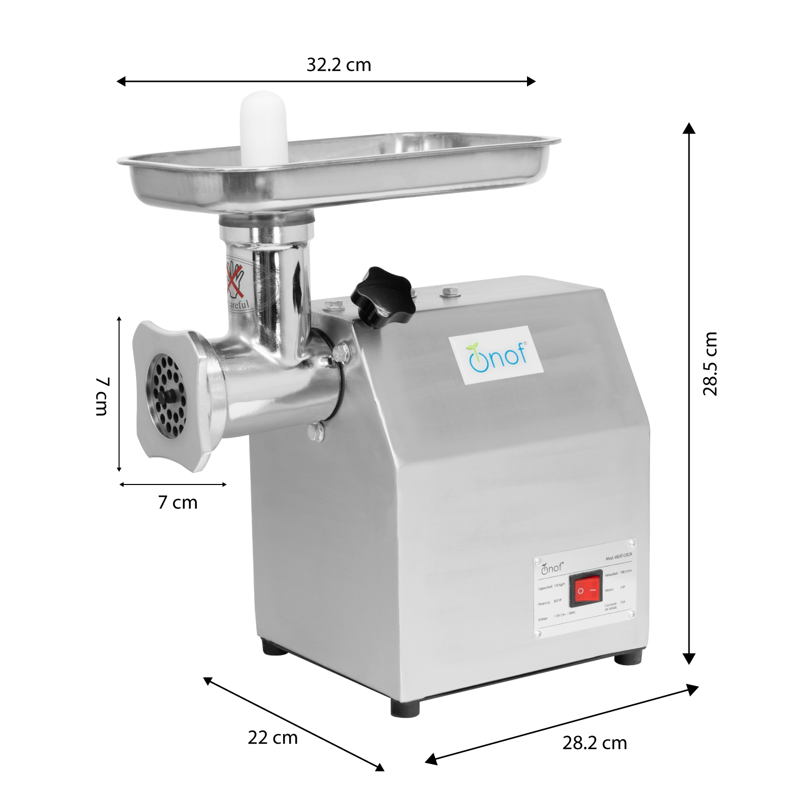 Molino para Carne Eléctrico 1 Hp Picadora de Carne Comercial