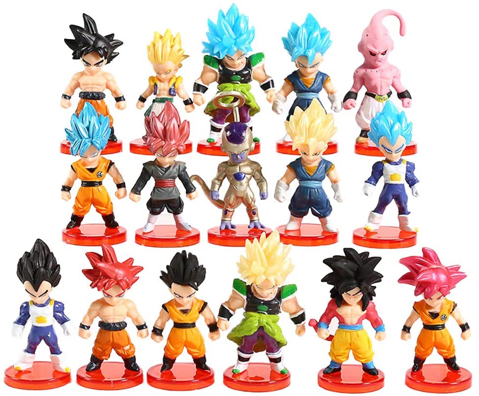 Paquete De 16 Figuras De Dragon Ball Coleccionables