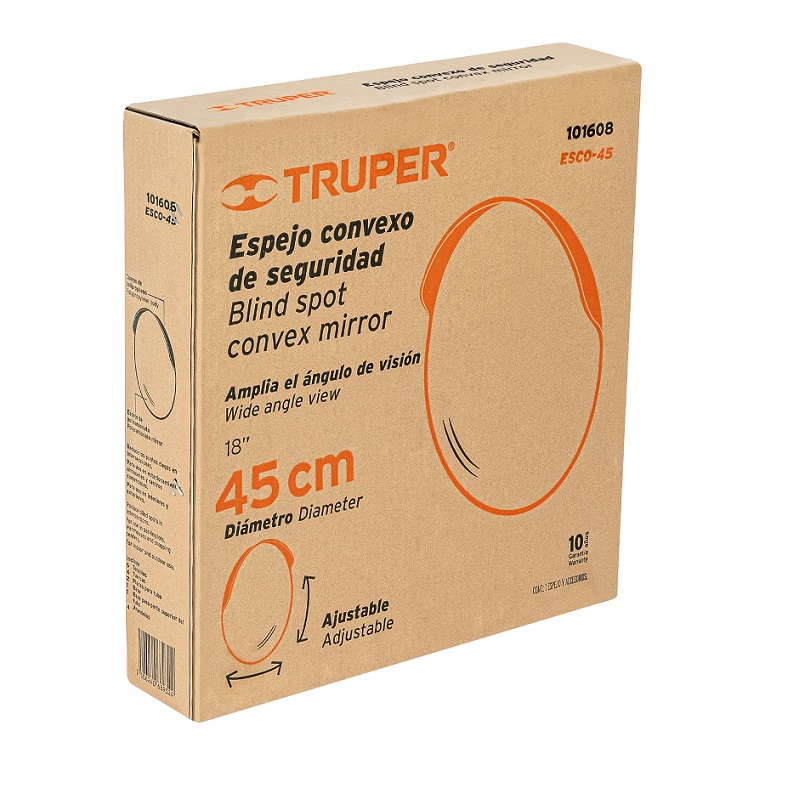 Espejo Convexo de 45cm de Diametro Antirobo Uso en Negocios Comercios Almacenes Estacionamientos Centros Comerciales