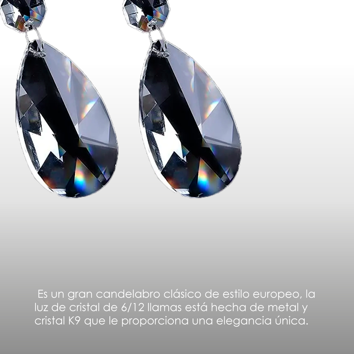 Lámpara Candil De Cristal Candelabro 6 Focos Elegante