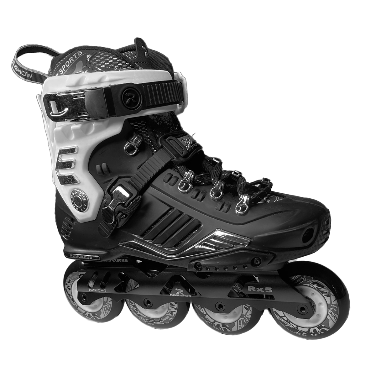 Patines En Negro con Blanco semiprofesionales para Slalom