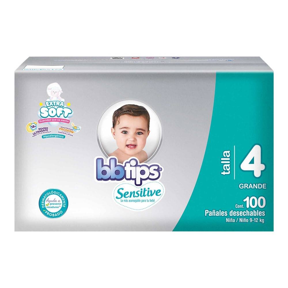 Pañales Etapa 4 BB Tips 100 pzas