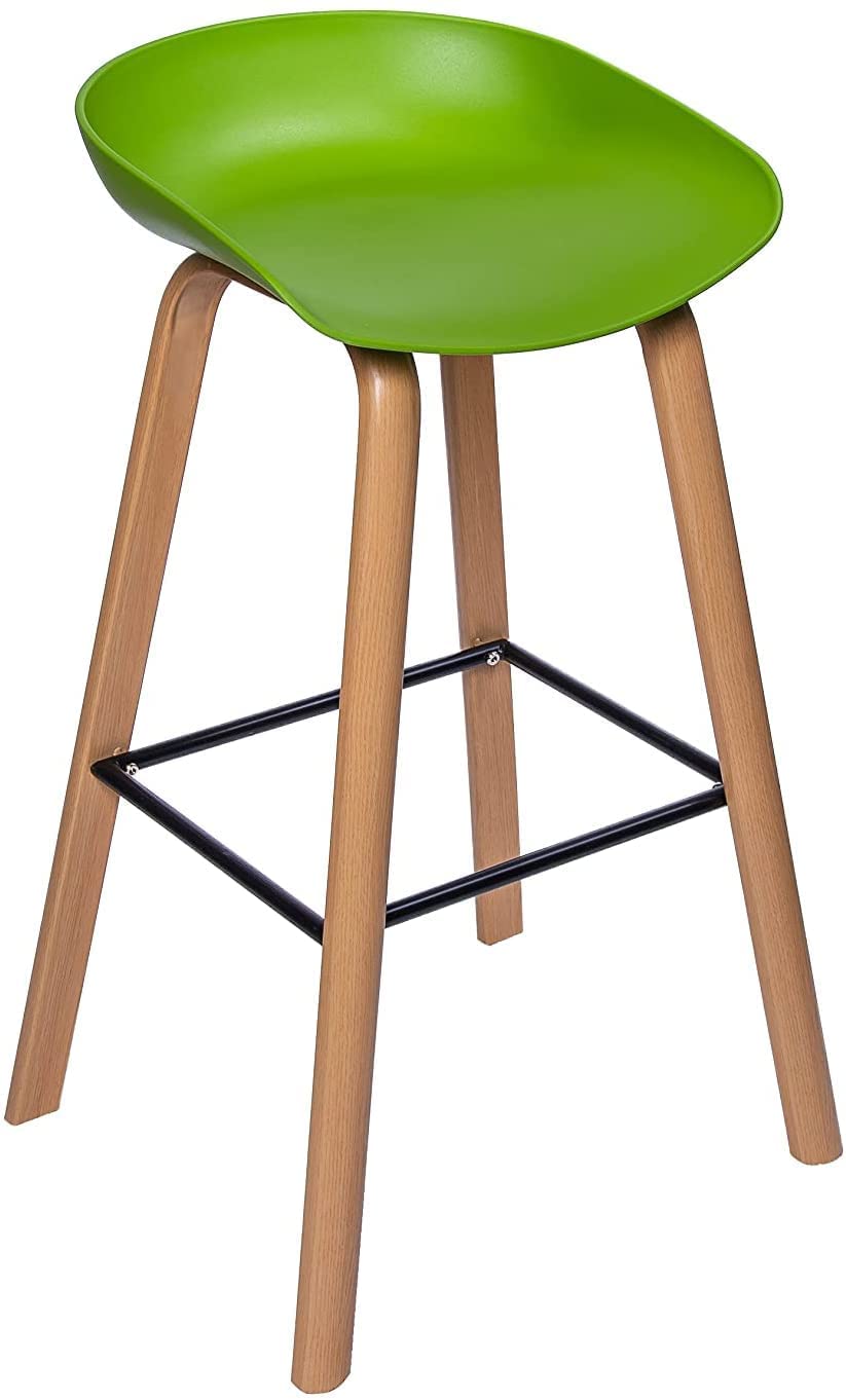 Banco Volcano Propileno Patas De Metal Color Madera