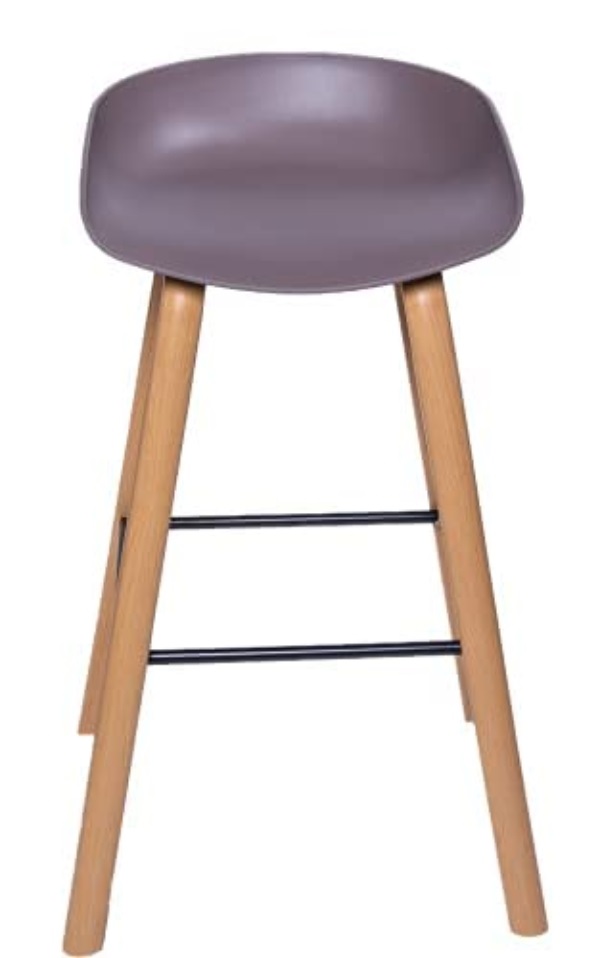 Banco Volcano Propileno Patas De Metal Color Madera