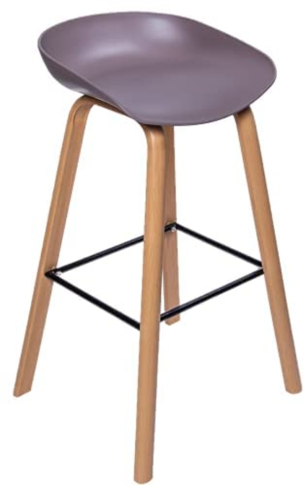 Banco Volcano Propileno Patas De Metal Color Madera