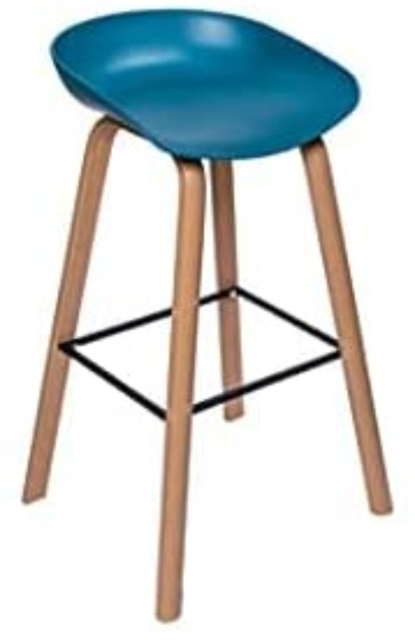 Banco Volcano Propileno Patas De Metal Color Madera