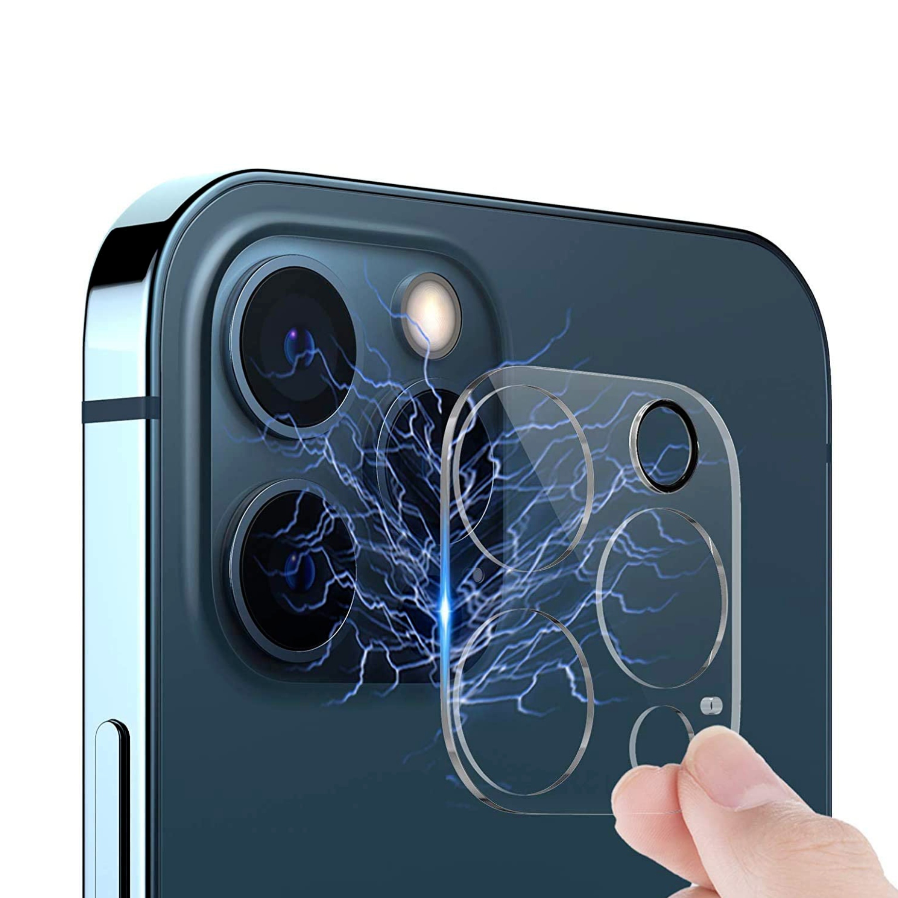 2 Piezas Mica Protectora de Cámara Trasera Compatible con iPhone 13 Pro , 13 Pro Max Vidrio Templado Dureza 9H