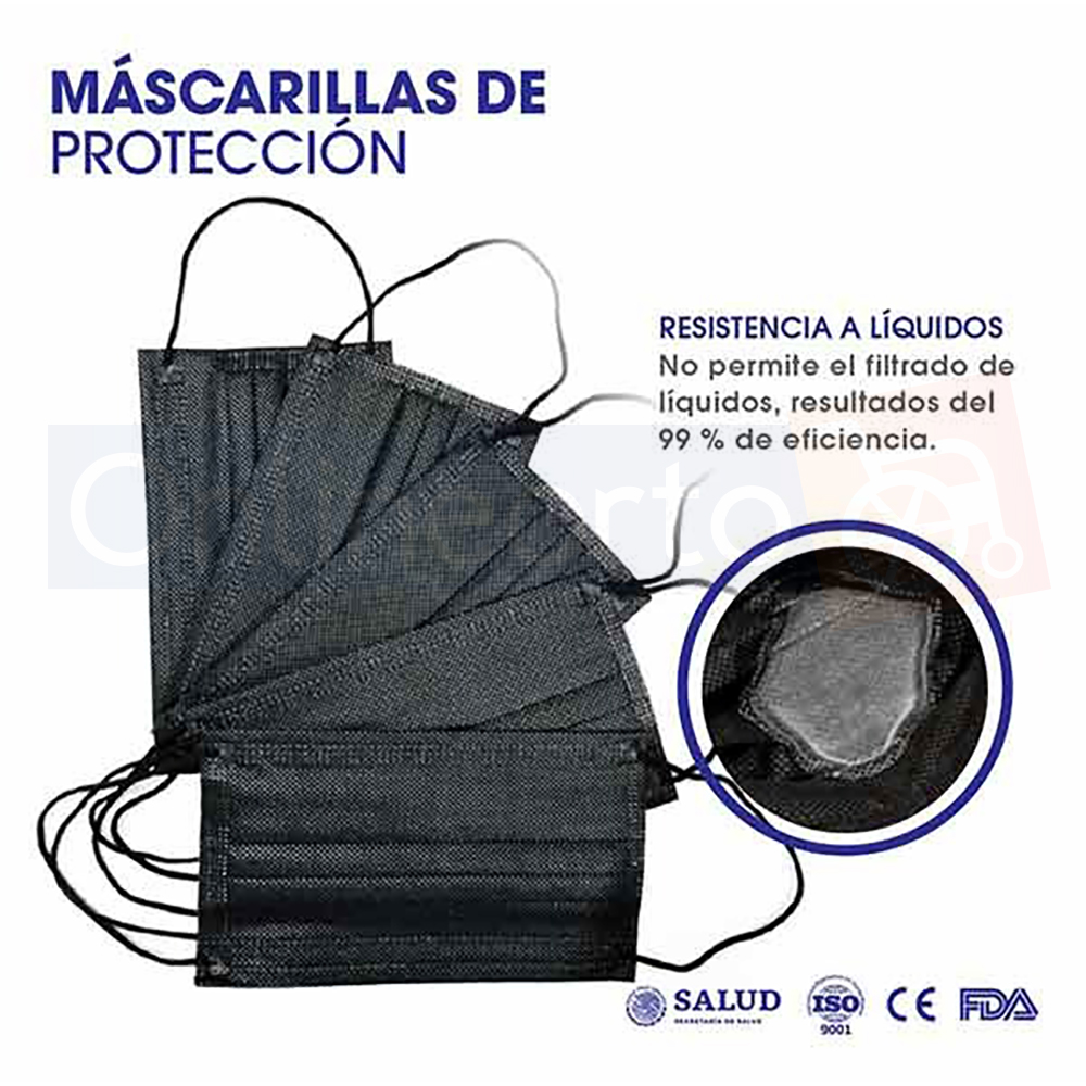 Cubrebocas Caja 50 Pz Tapabocas Termosellado Plisado Tricapa