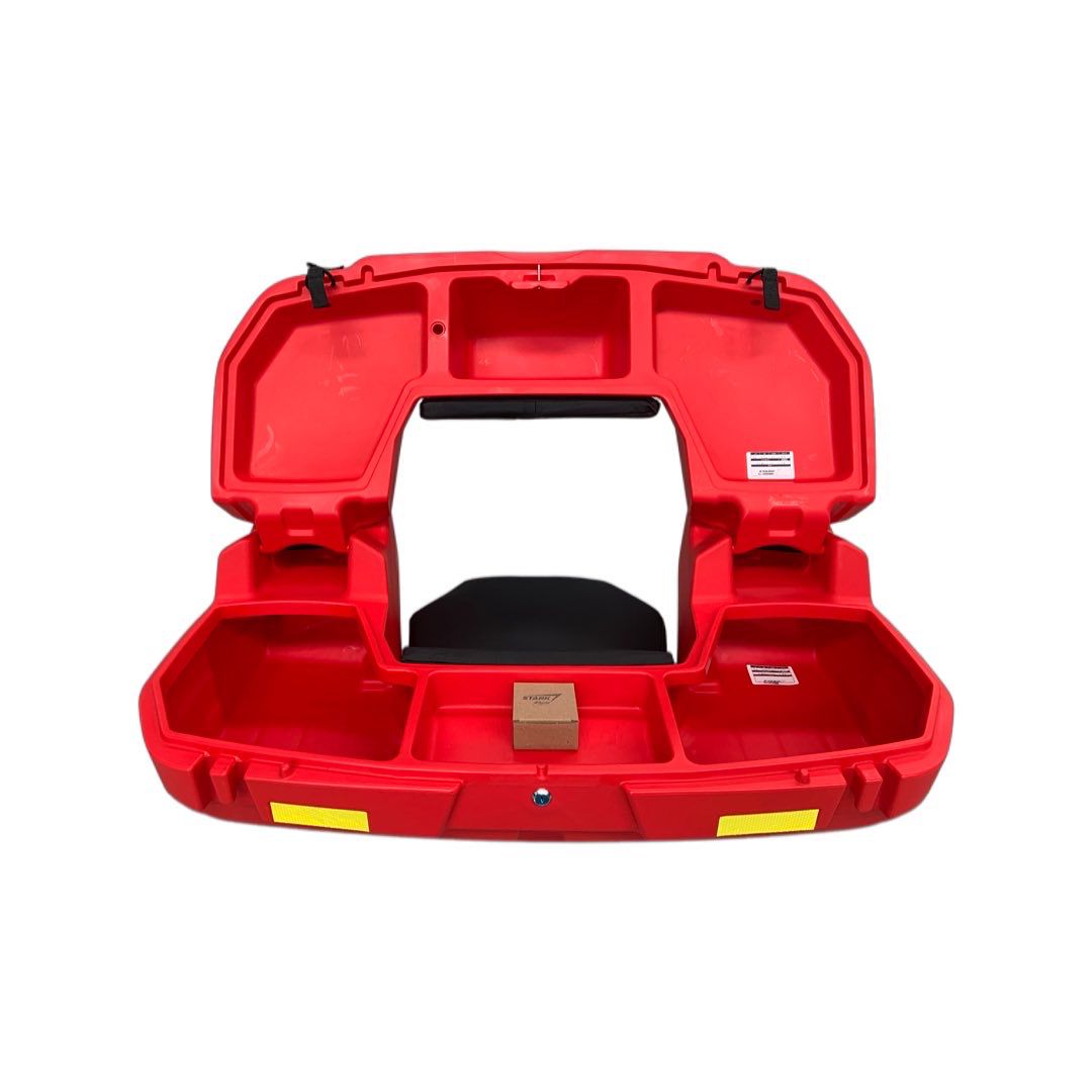 Caja Asiento Trasero Cuatrimoto Con Respaldo Agarraderas Universal Rojo