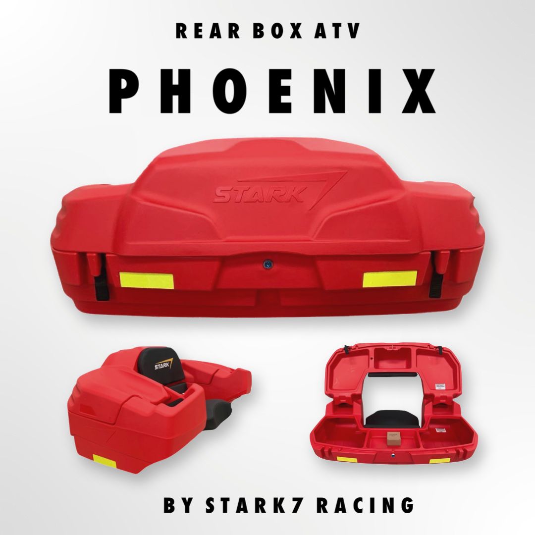 Caja Asiento Trasero Cuatrimoto Con Respaldo Agarraderas Universal Rojo