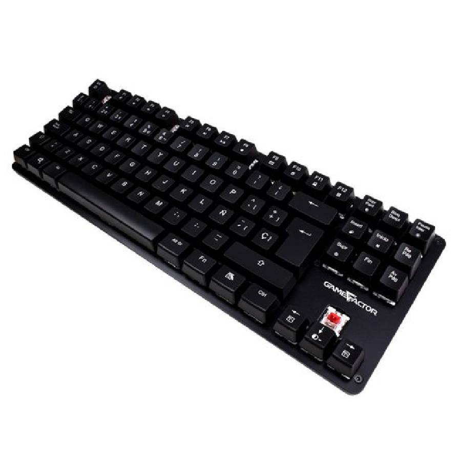 Teclado Mecanico Tkl Game Factor Kbg500-Bl, Rgb, Tenkeyless, Usb Negro