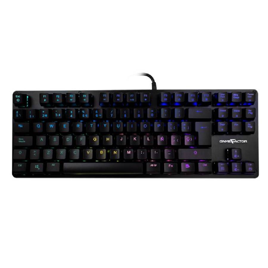 Teclado Mecanico Tkl Game Factor Kbg500-Bl, Rgb, Tenkeyless, Usb Negro