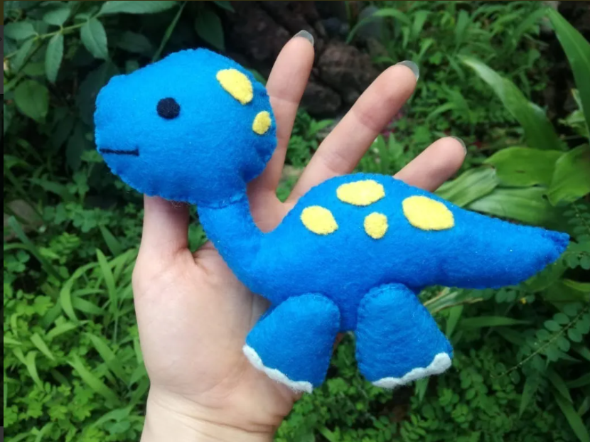 Paquete De 5 Dinosaurios De Fieltro Personalizados