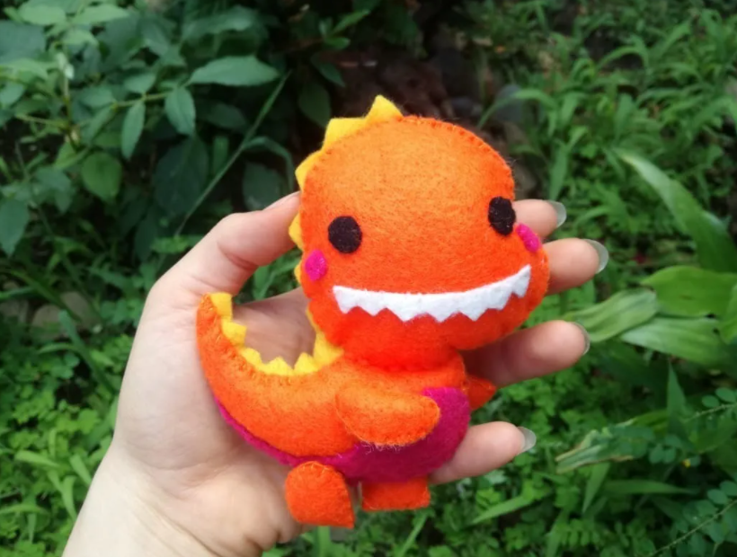 Paquete De 5 Dinosaurios De Fieltro Personalizados