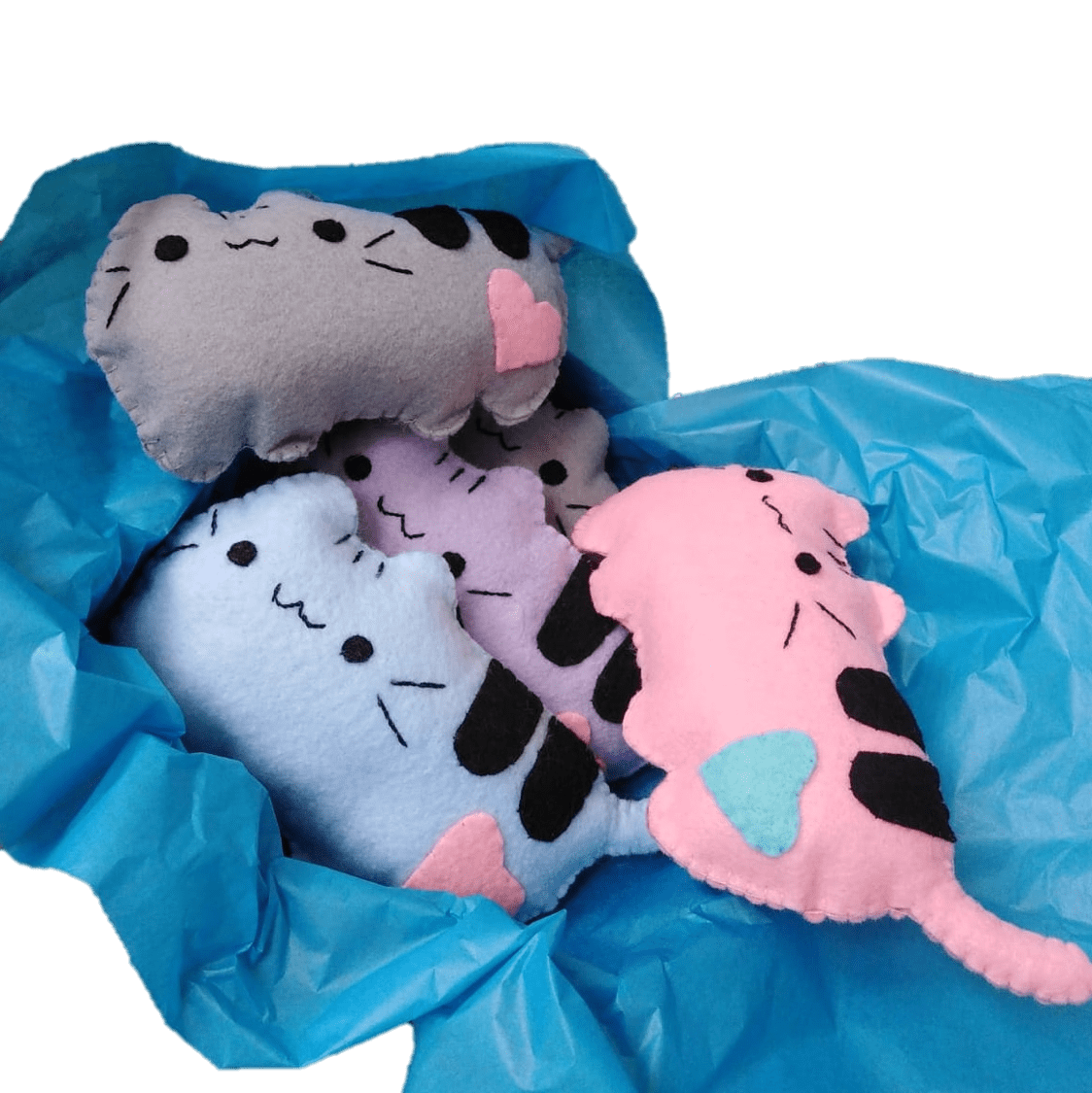 Paquete De 5 Gatos Pusheen De Fieltro 