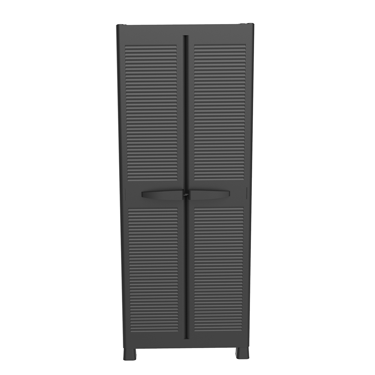 Armario Porto Duna Plástico Negro, organizador y alacena de 4 niveles