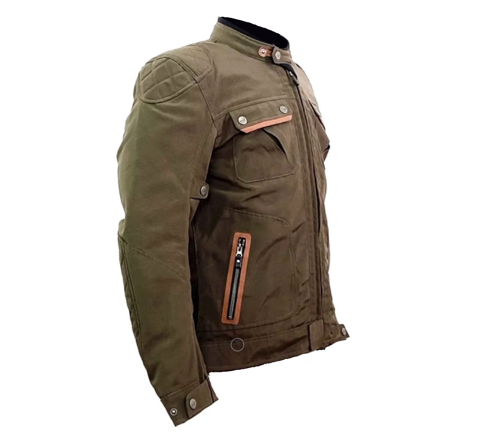 CHAMARRA LS2 BULLET CAFE CASUAL VINTAGE CON PROTECCIONES PARA MOTO CAFE RACER 