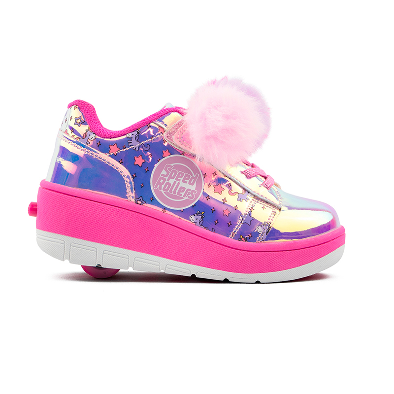 Tenis Patin Speed Rollers Pompones Rosa