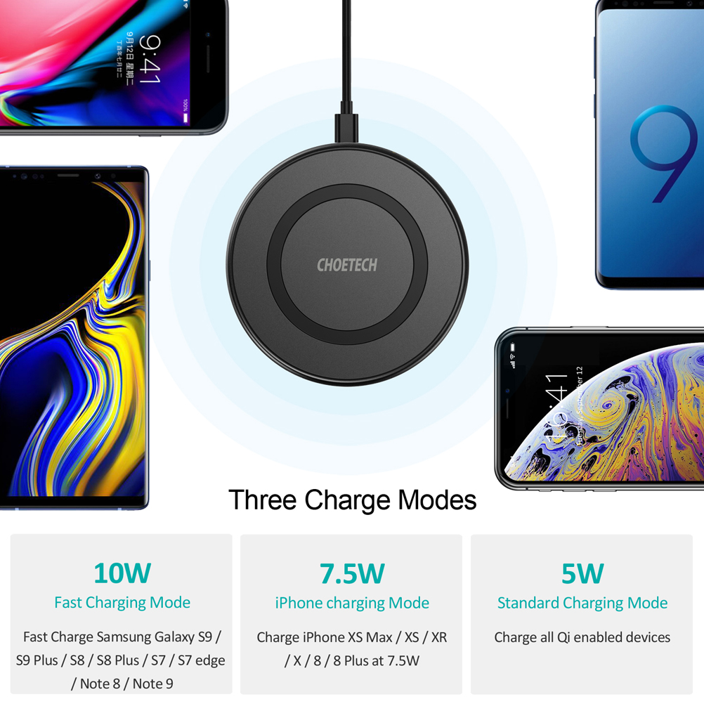 Base de Carga inalámbrica Qi 10W Negra