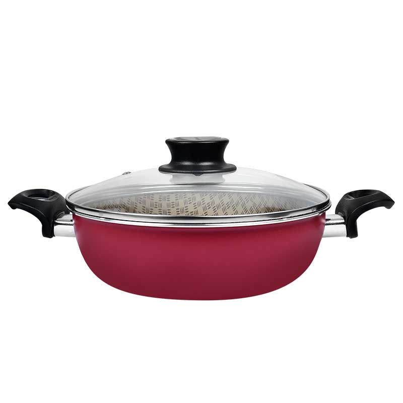 Arrocera Tramontina 20500/724 Paris Roja con Tapa de Vidrio 24 cm 2,8 L END2**