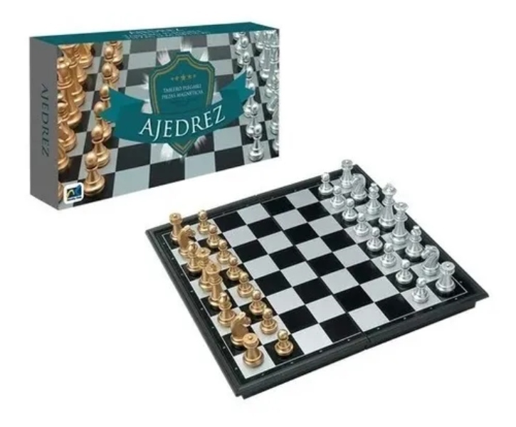Novelty A-009- Ajedrez magnético piezas doradas y plateadas