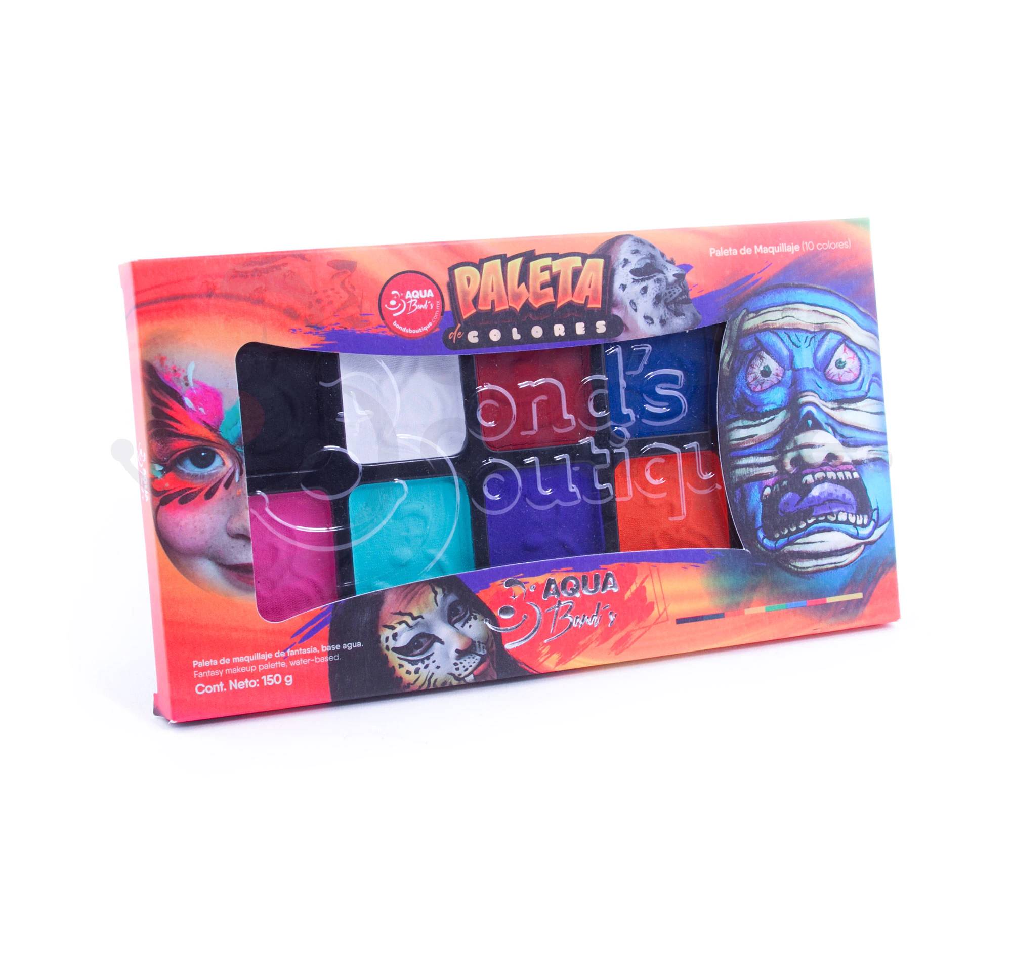 Paleta de maquillaje base agua "Aqua Bonds" de 10 colores mate