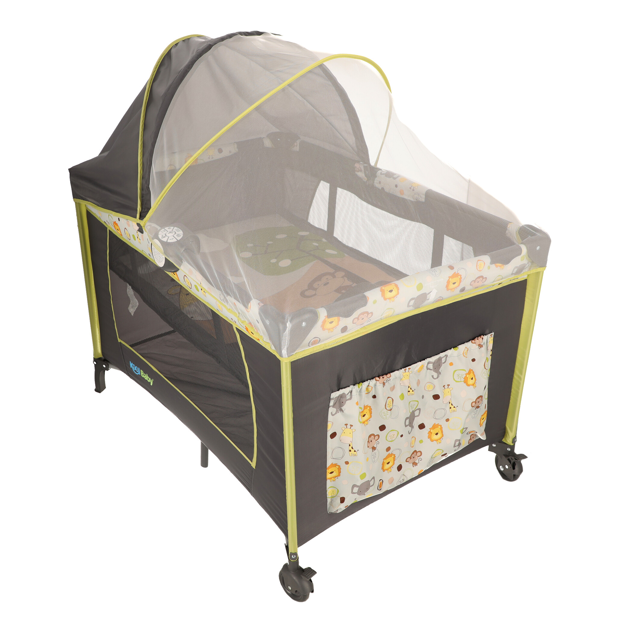 Corralito para bebé con toldo mosquitero, cuna, cambiador y caja musical KOOL BABY MOD. PP-02