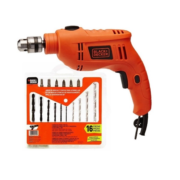 Taladro Rotomartillo Tb550 Set 16 Brocas Puntas Black&decker