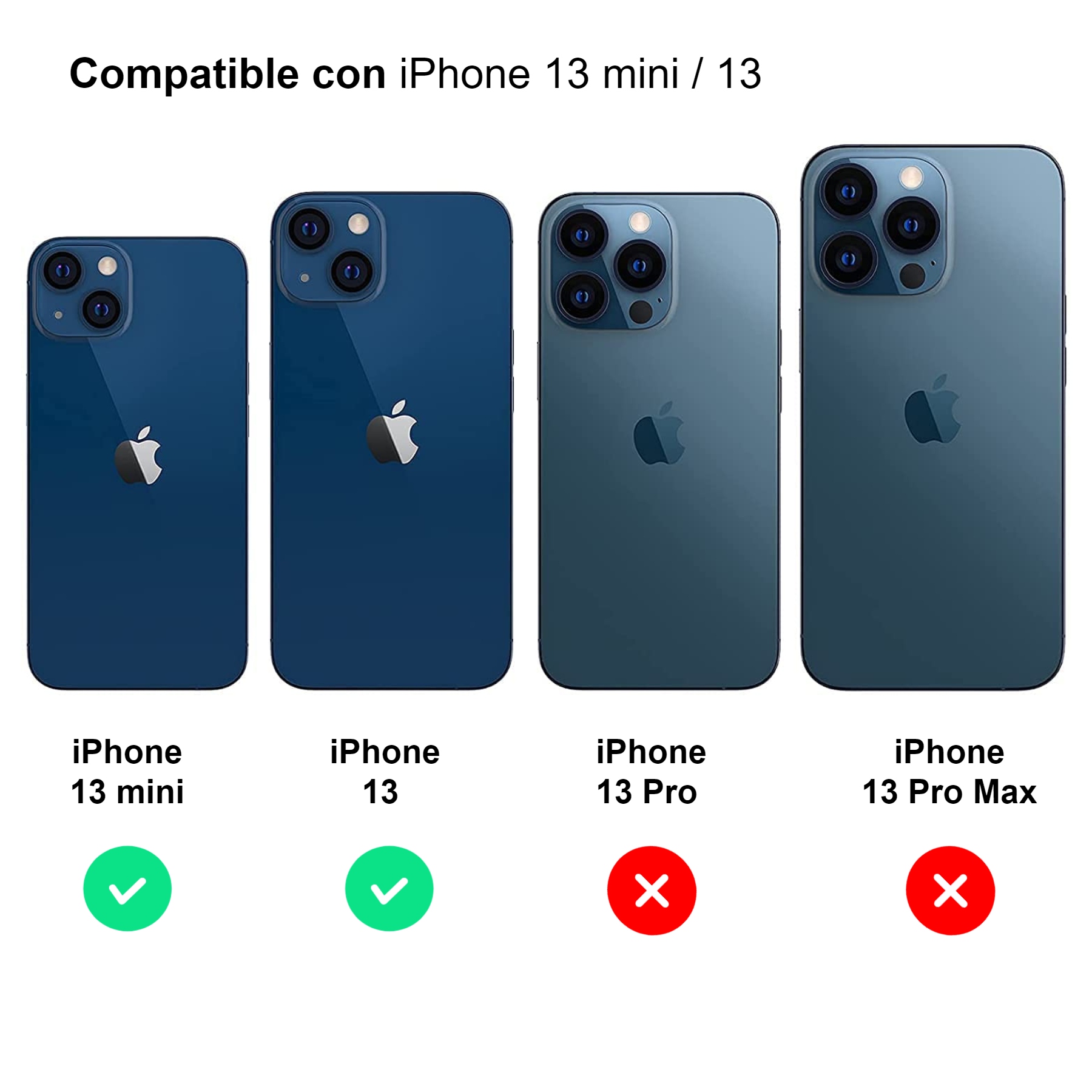 2 Piezas Mica Protectora de Cámara Trasera para iPhone 13 / iPhone 13 mini
