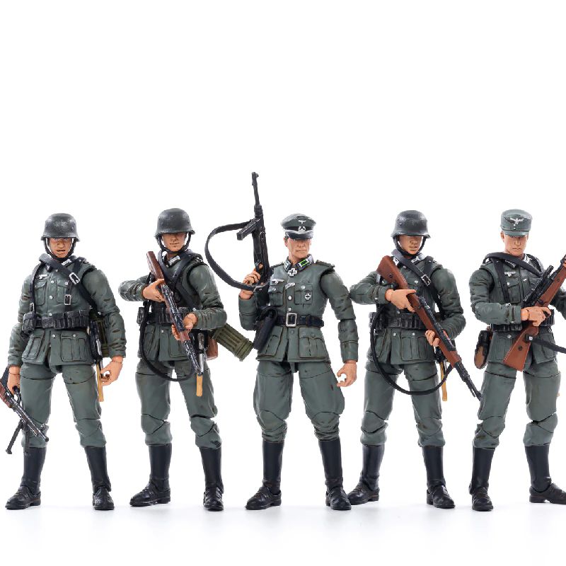 WWII - Figura de acción de soldados militares con armas y accesorios, juego  de bloques de construcción, 8 piezas a escala 1:36, mini figura de hombres