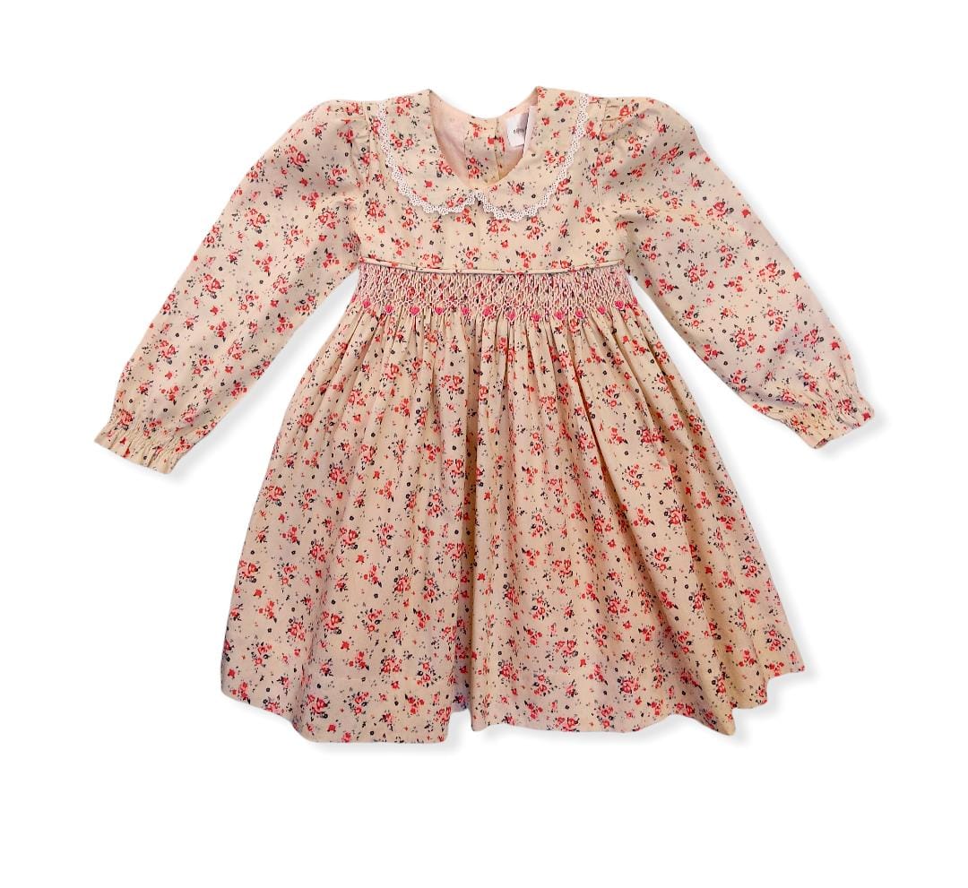 VESTIDO BEIGE FLOREADO 