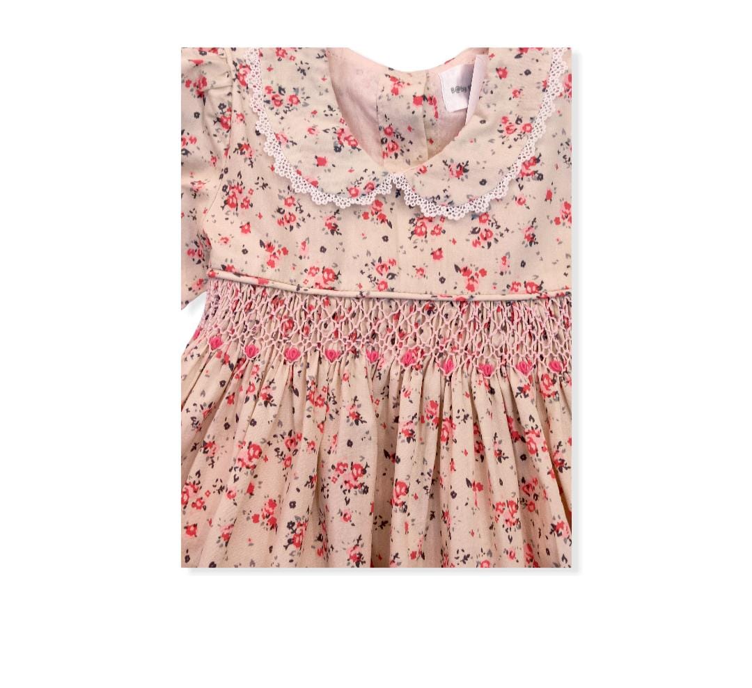 VESTIDO BEIGE FLOREADO 