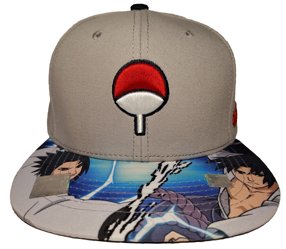 Gorra de Naruto Shippuden Exclusiva Susuke Uchiha - Producto Oficial (Gris con Azul) con Caja de Colección