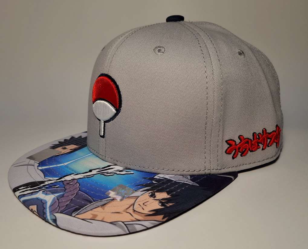 Gorra de Naruto Shippuden Exclusiva Susuke Uchiha - Producto Oficial (Gris con Azul) con Caja de Colección
