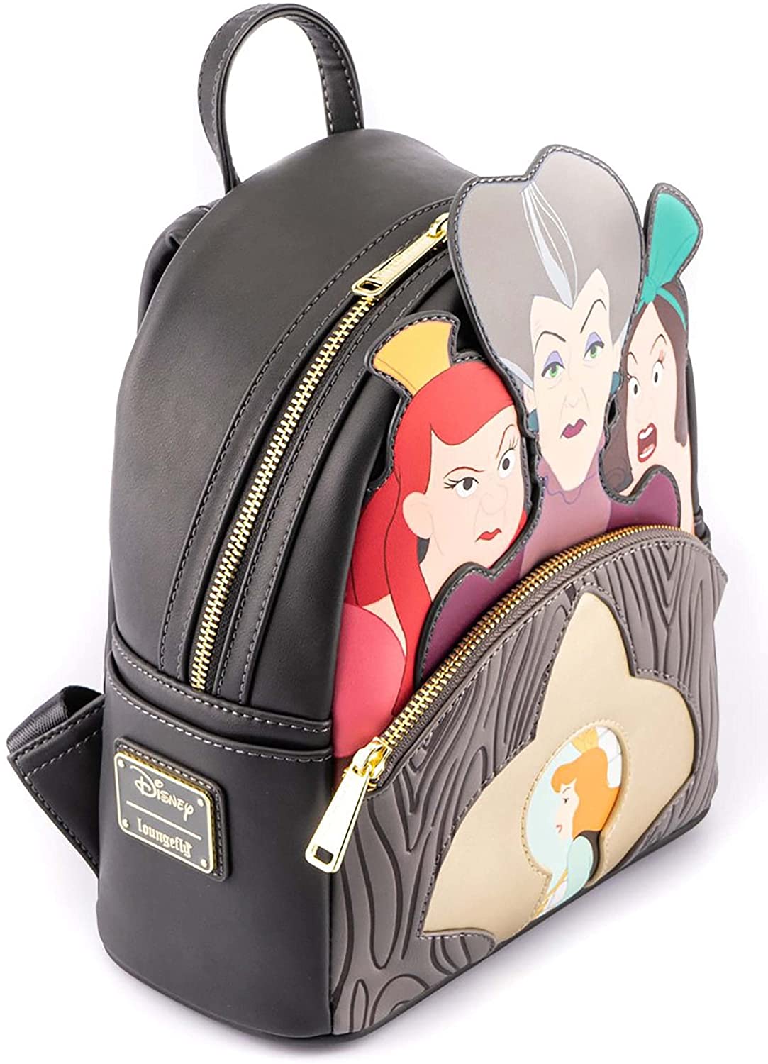 Loungefly Disney Villains Bolsa Escena Malvada Madrastra & Hermanastras Cenicienta Backpack Mini Mochila Bolsa