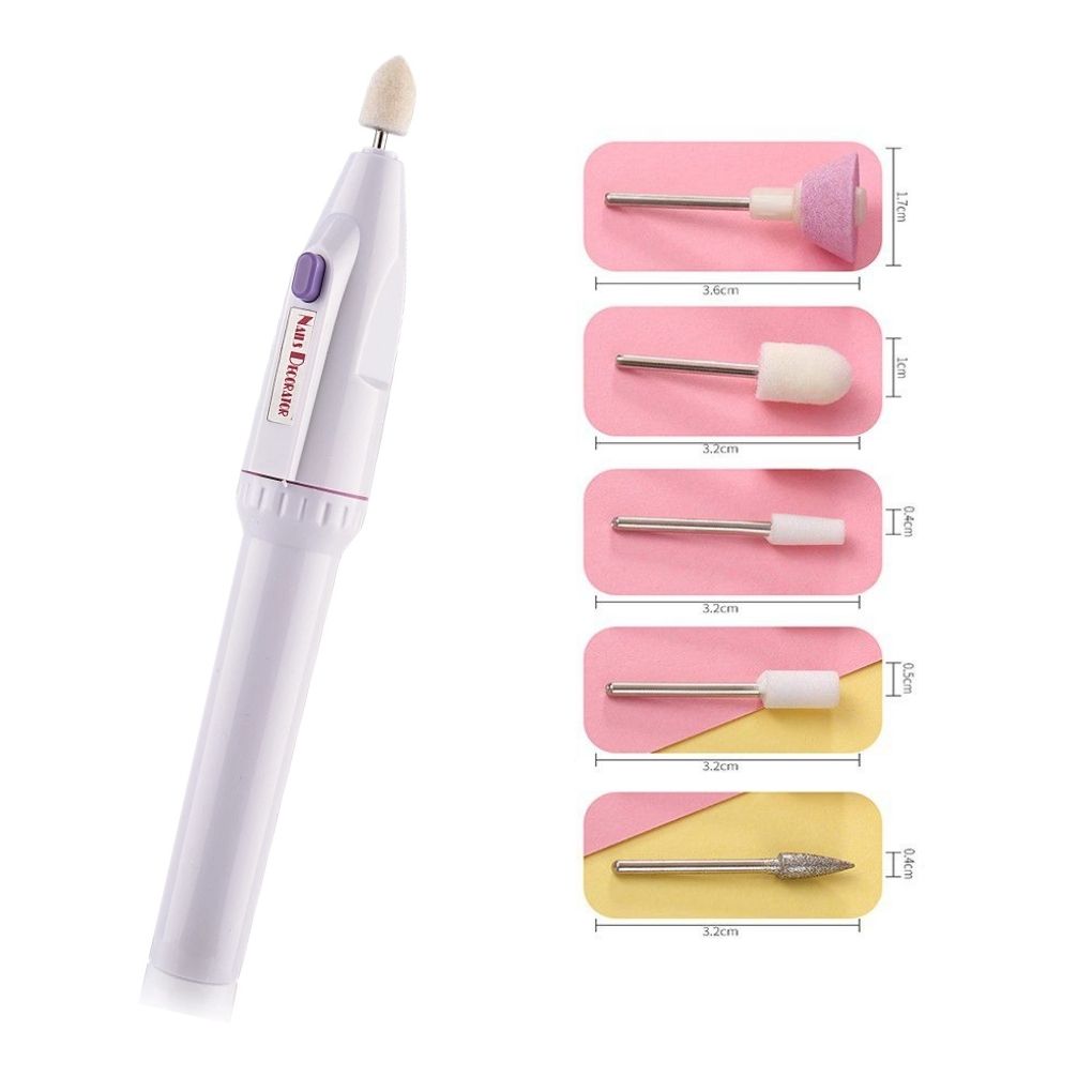 Kit de Manos Pulidor Esmeril de Uñas + Lampara Led + 6 Esmaltes + Piezas De Decoración Equipo Para Manicura Y Pedicura.