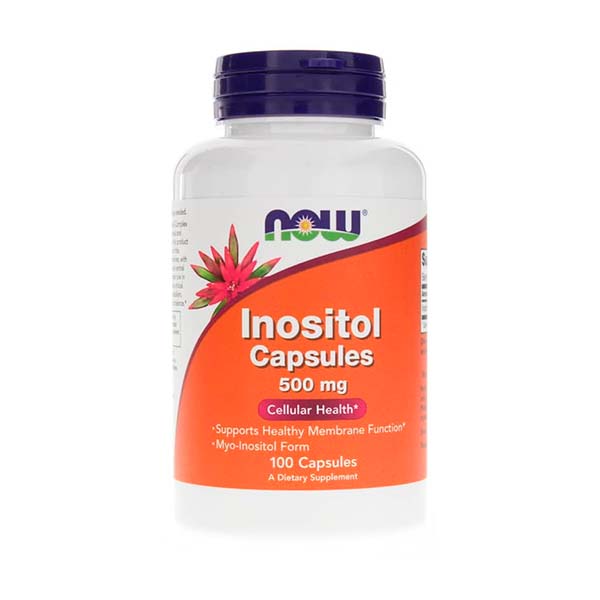 Inositol 500 mg Now Foods Myo Inositol para Salud Celular 100 Cápsulas Veganas