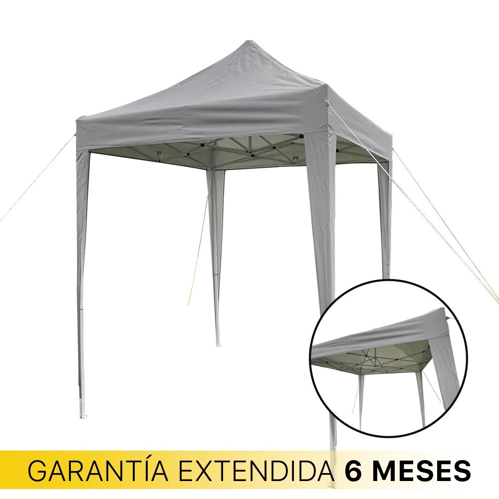 Toldo Carpa Retractil 2m x 2m impermeable premium Beckon color Gris