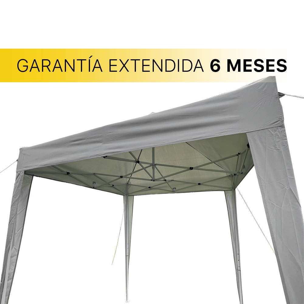 Toldo Carpa Retractil 2m x 2m impermeable premium Beckon color Gris