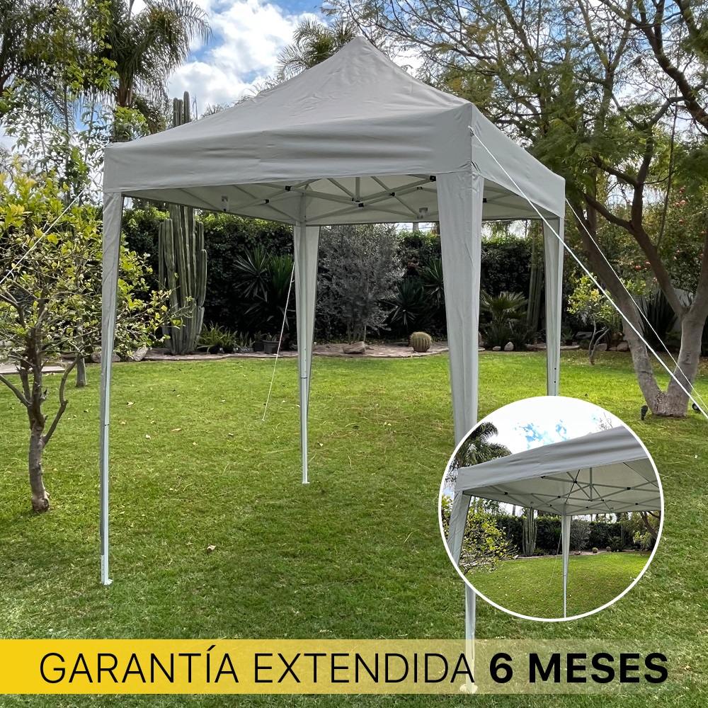 Toldo Carpa Retractil 2m x 2m impermeable premium Beckon color Gris