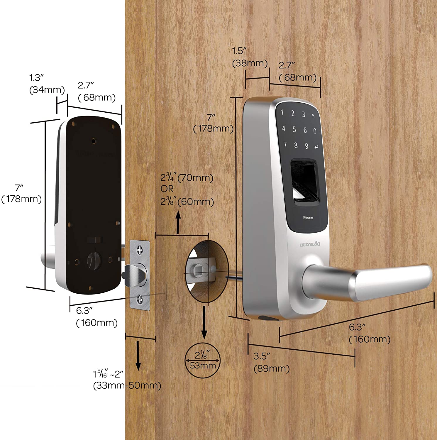 Ultraloq UL3 Cerradura Inteligente con Huella Digital y Pantalla