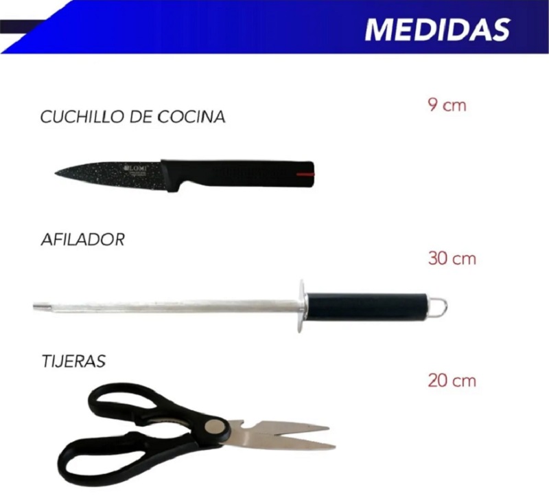 Cuchillos De Cocina Antibacteriales Con Base y Accesorios