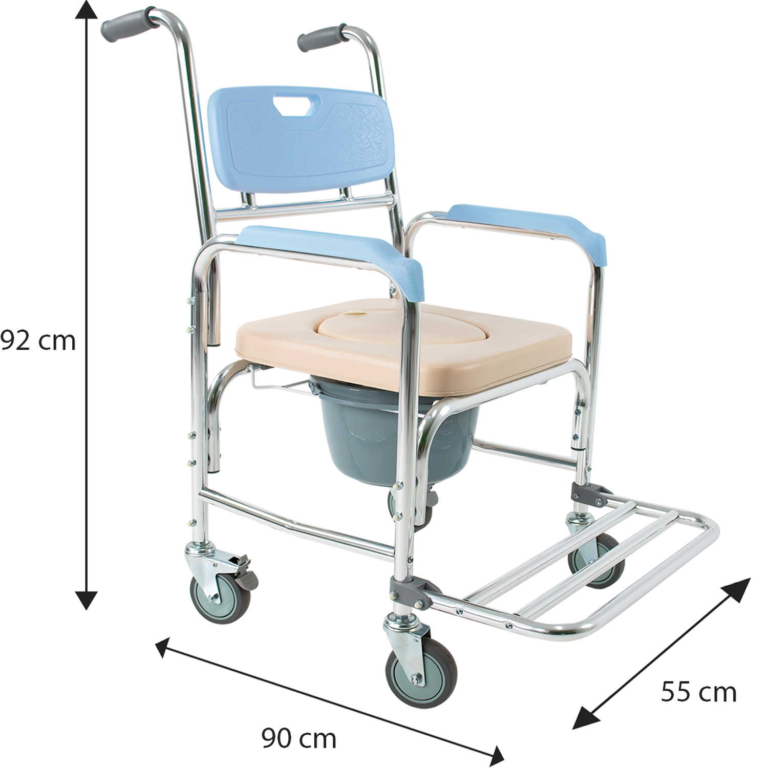 Silla Para Baño Discapacitados 3 en 1 Silla Ducha Comodo y Silla de Traslado